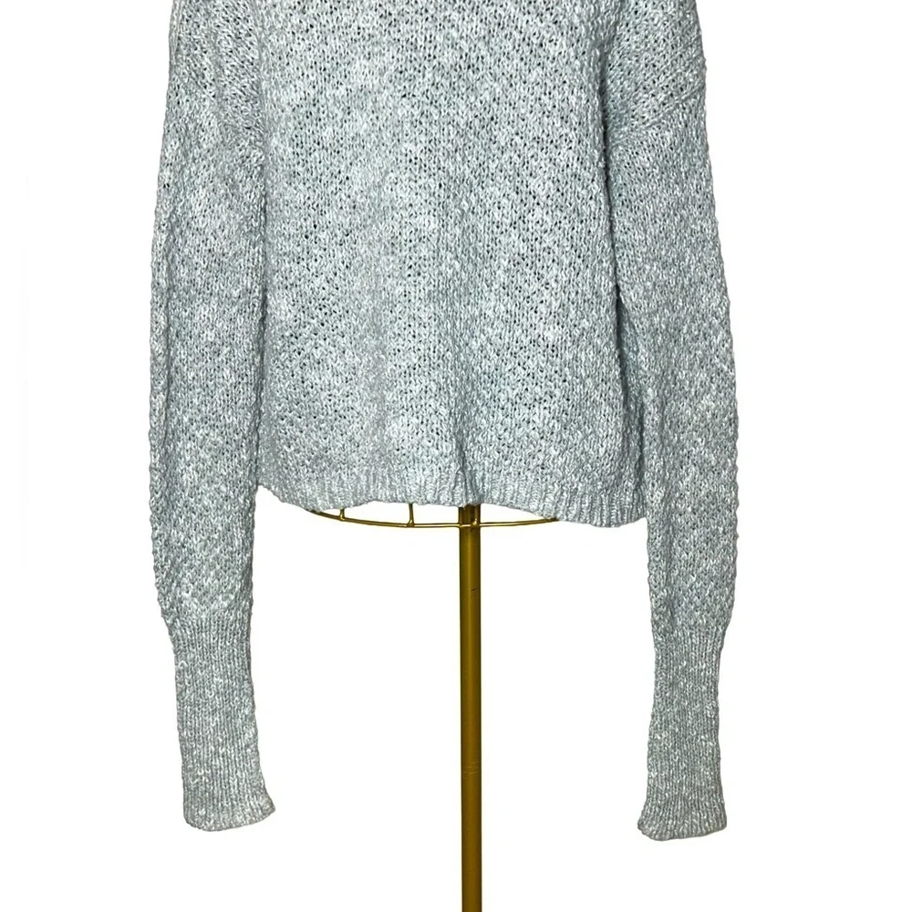Abercrombie and Fitch Gray Cable Knit Open Cardigan with Patch Pockets, Small